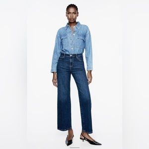 Zara Jeans Zara Z975 High Rise Straight Cropped Stretch Jeans